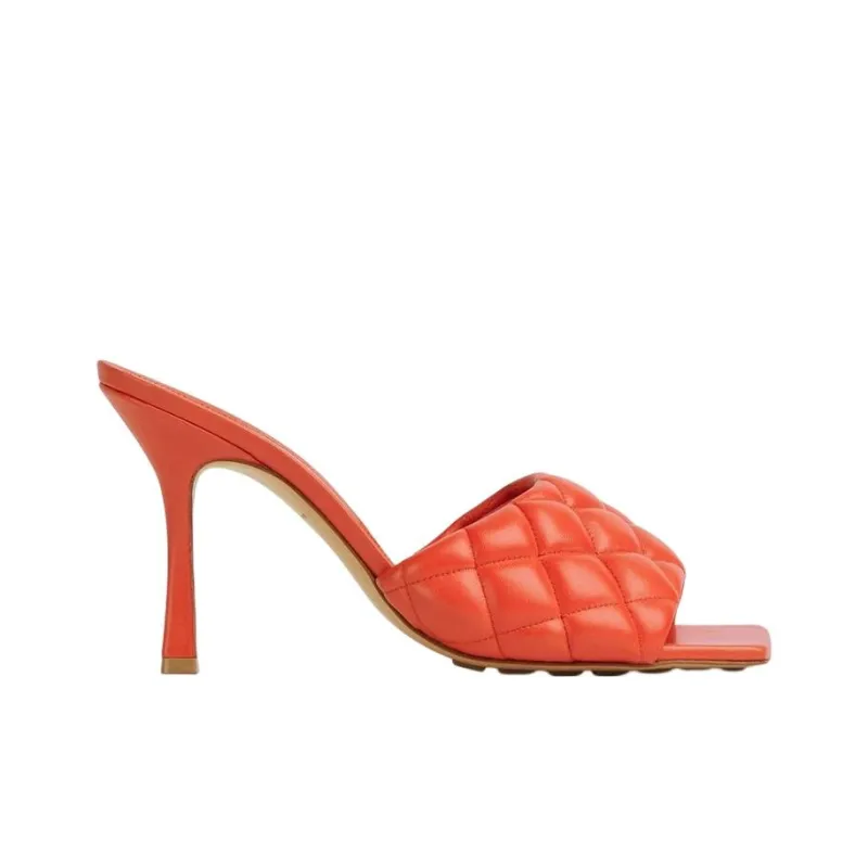 Bottega Veneta Padded Slip Resistant Slide Slippers Women's Orange Red-1
