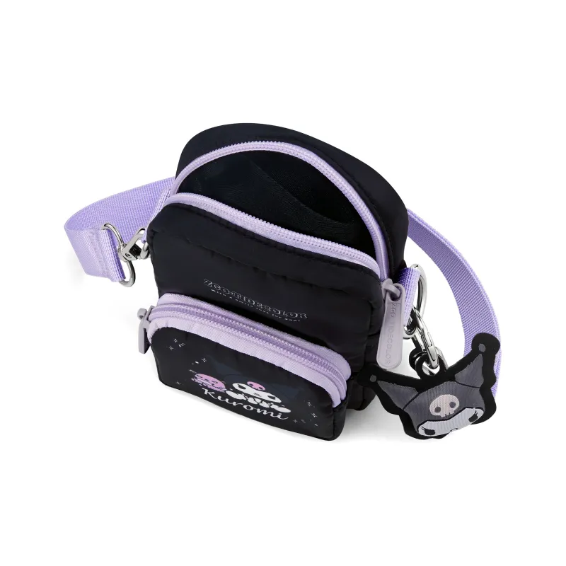 Zgo Sanrio, Kuromi Collection Polyester Cell Phone Pouch, Crossbody Bag, Small Bag Trumpets Women's Black-4