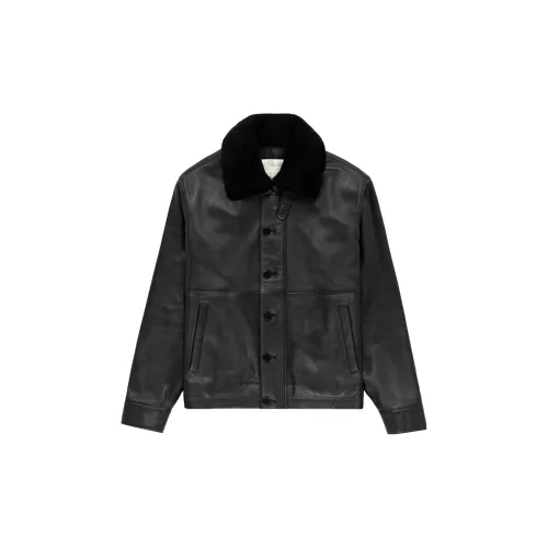 AIME LEON DORE Leather Jackets Unisex Black