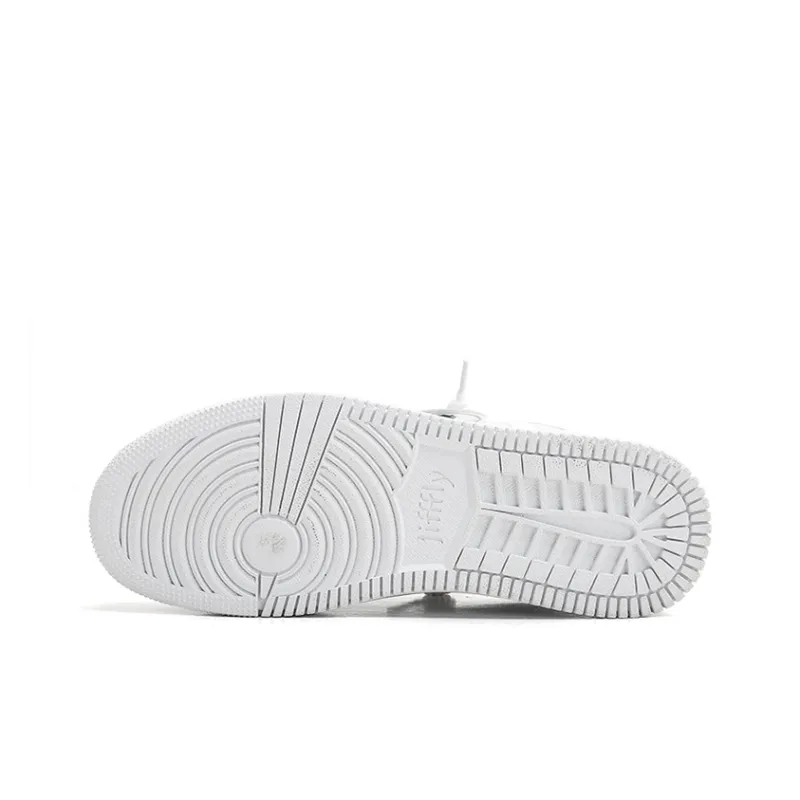Jifffly Anti-Slip Wear-Resistant Low-Top Skateboard Shoes Unisex White Silk-6