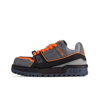 LOUIS VUITTON Trainer Maxi Low Top Skateboard Shoes Men's Gray Orange