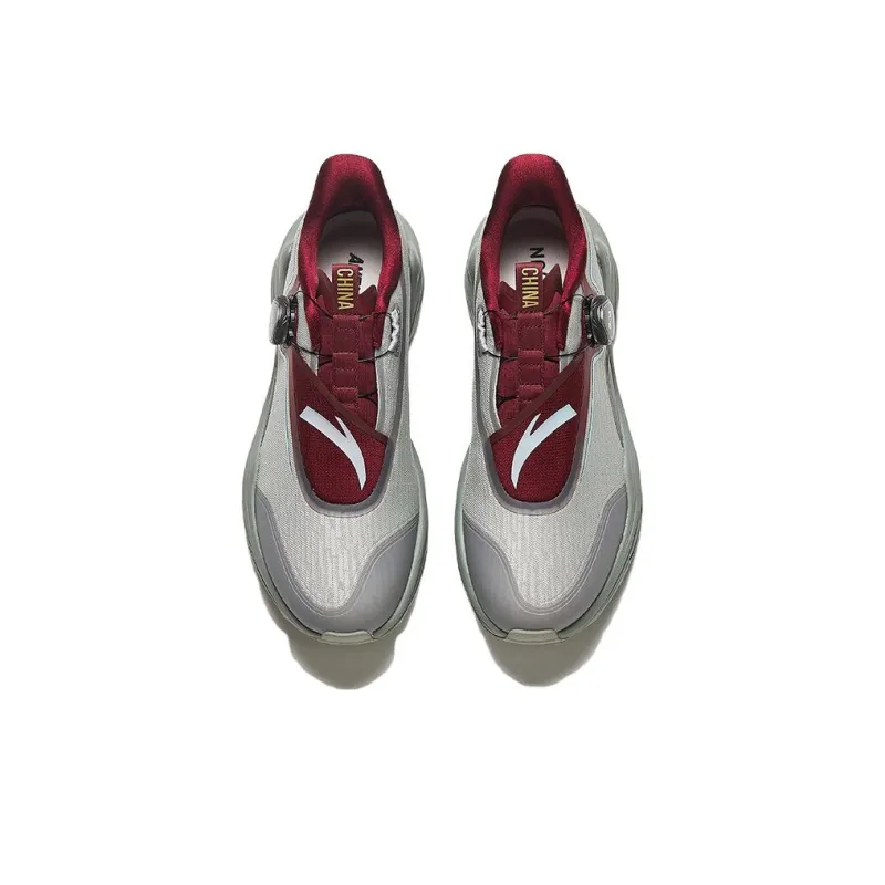 Anta Champion Series Durable Breathable Low-Top Running Shoes Men's Gray Red-3