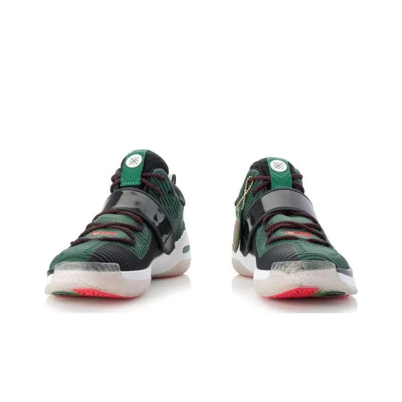 LINING WOW 6 Basketball Shoes Men Low Top Green/Black/Red-1