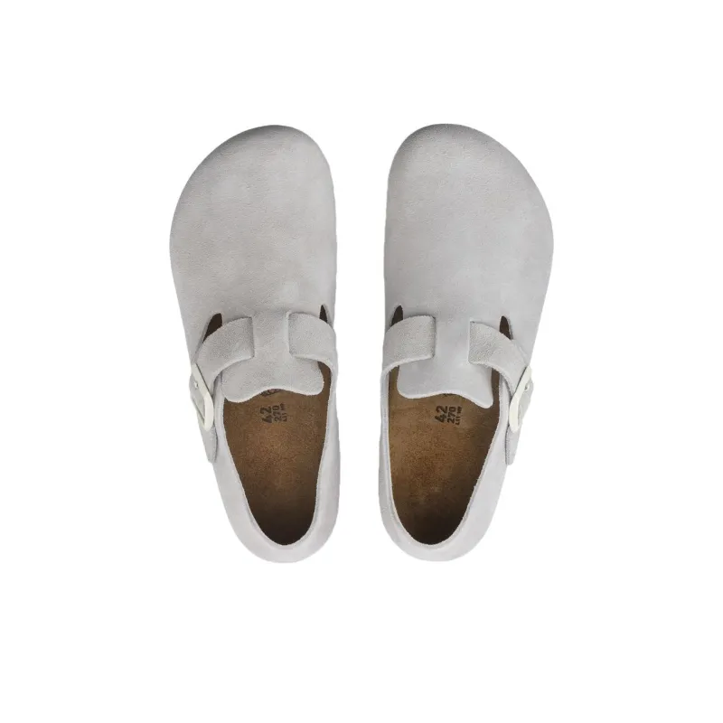 Birkenstock London Suede Leather 'Antique White'-3