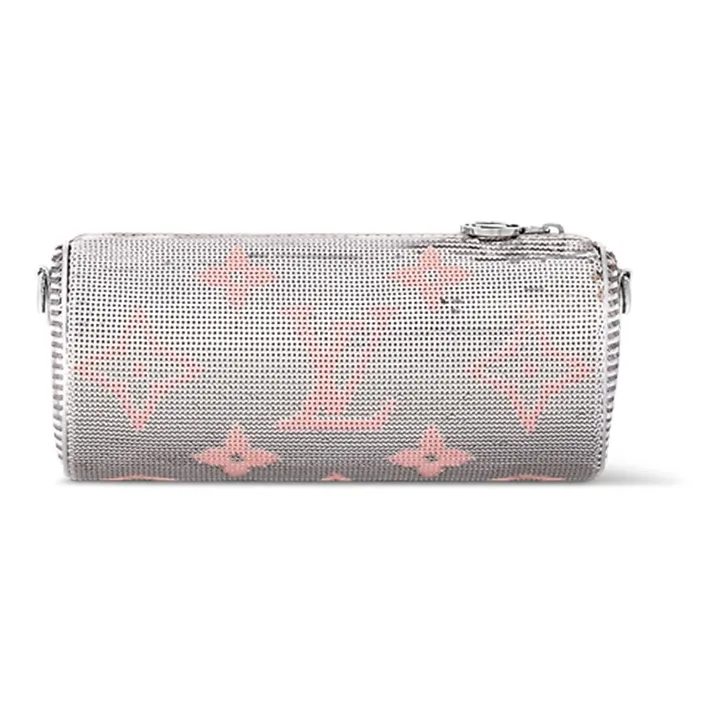 LOUIS VUITTON Papillon Pouch Silver Pink-2