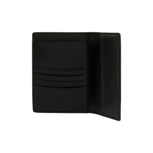 Furla Textured Leather Passport Clip Women's Black-2