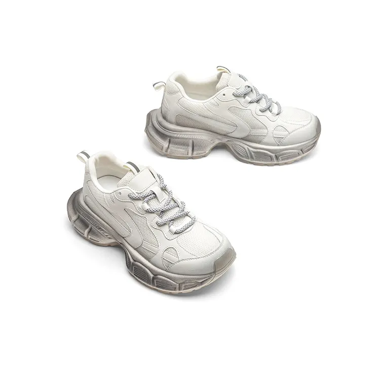 TOOMANYSHOES Beauty Campus Low Top Chunky Sneakers Women's Ecru-3