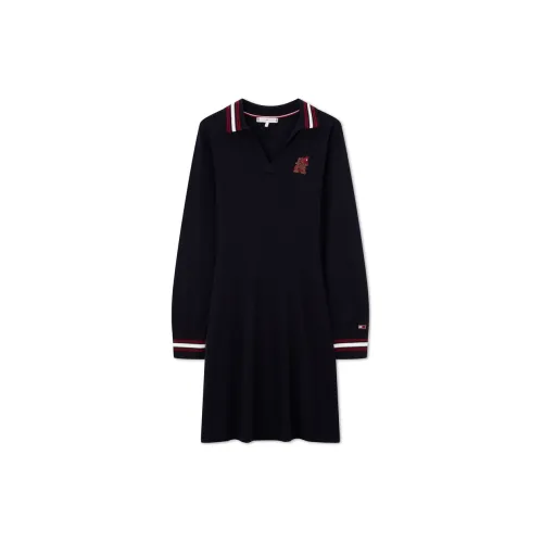 Tommy Hilfiger Year Of The Dragon Series Long-Sleeved Dresses Women's Navy Blue