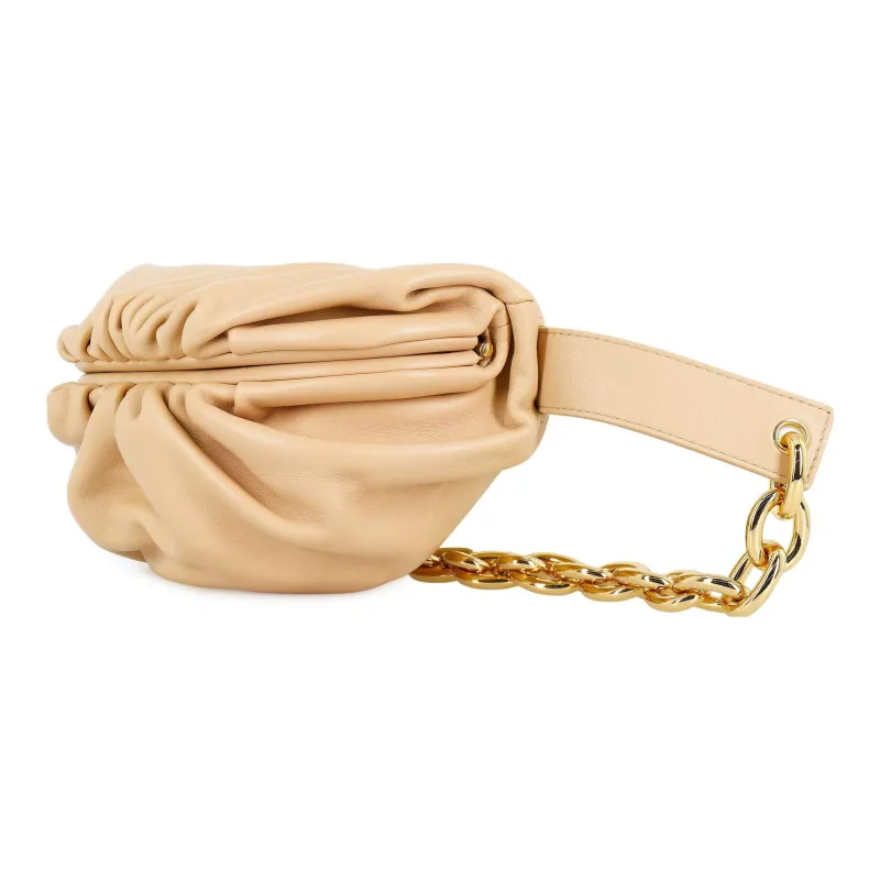 Bottega Veneta POUCH Cloud Bag Calfskin Clutch Women's Almond-1