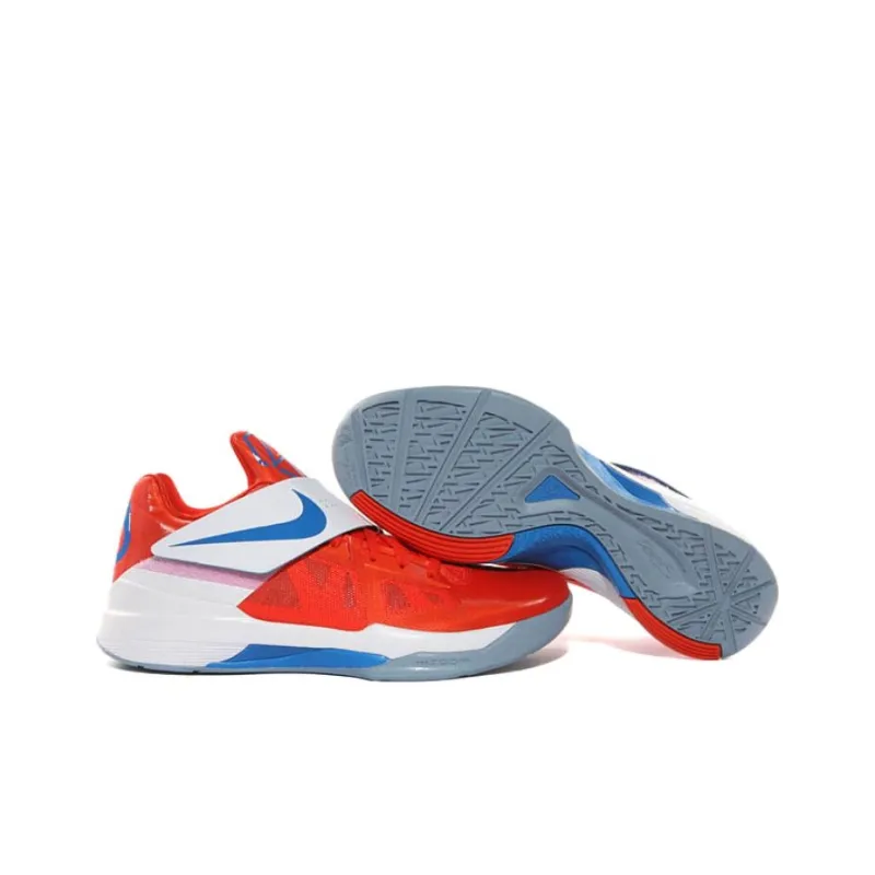 Nike KD 4 Slip Resistant Mid Top Basketball Shoes Men's Orange Blue White-3