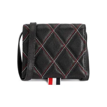 THOM BROWNE· Leather Shoulder Bag, Crossbody Bag, Wallet Men's Black