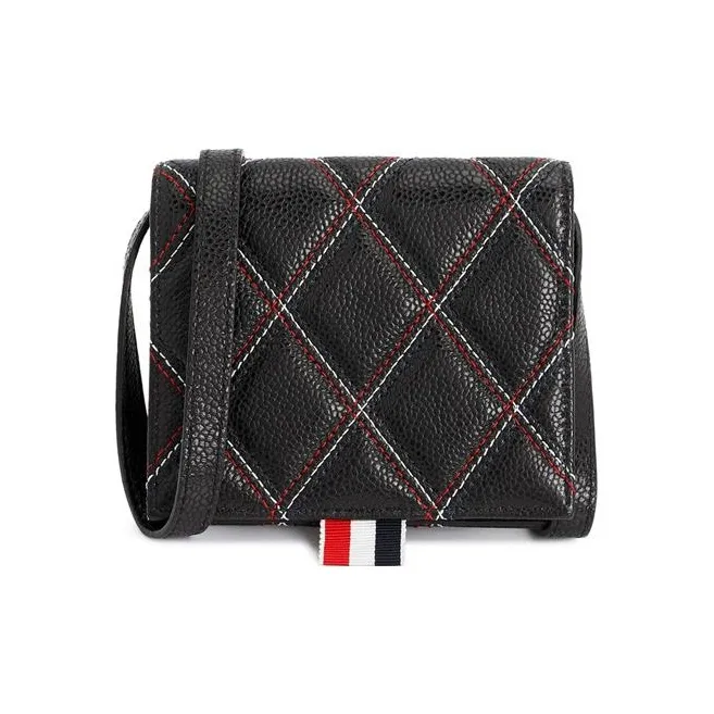THOM BROWNE· Leather Shoulder Bag, Crossbody Bag, Wallet Men's Black-0