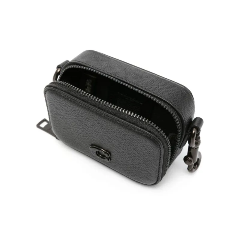 COACH Cow Leather Crossbody Bag Men's Obsidian Black-2