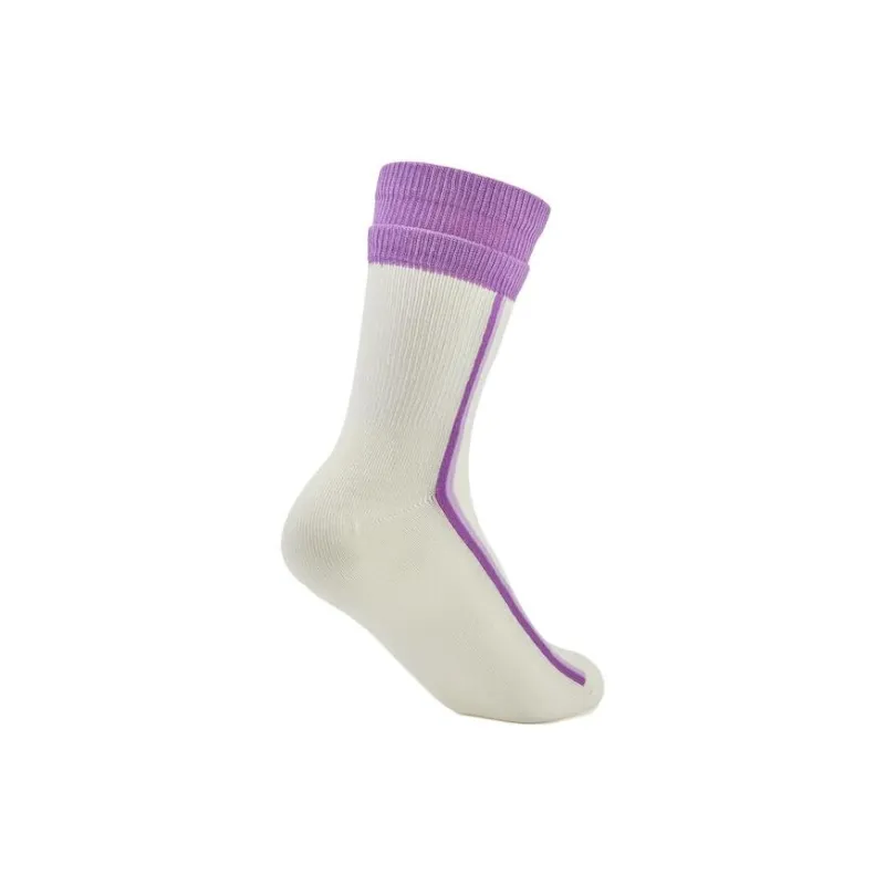 XTEP Knee-High Socks Women's 1 Pack White Purple-1