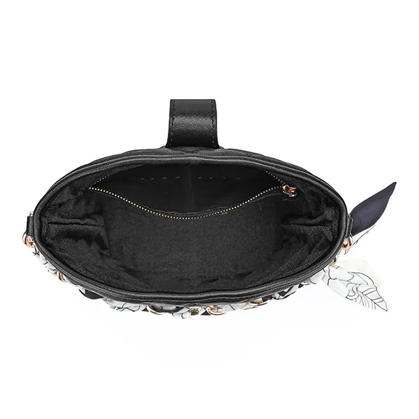 Playboy Top Grain Cow Leather Handbag Medium Size Women's Black-5