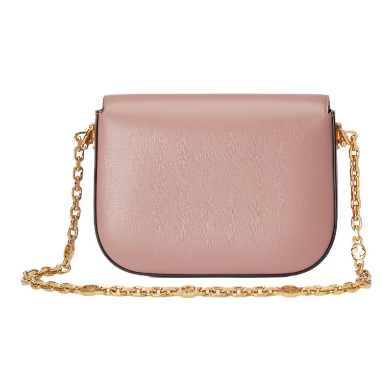 GUCCI Horsebit 1955 Leather Shoulder Bag Mini Women's Pink-3