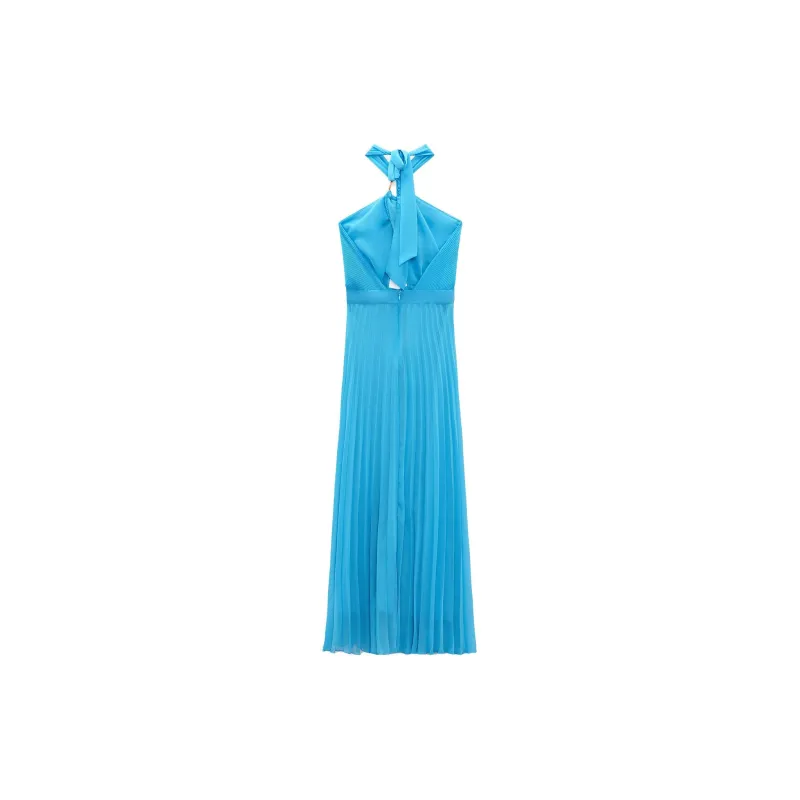 ZARA Sleeveless Dress Women's Dark Blue-1