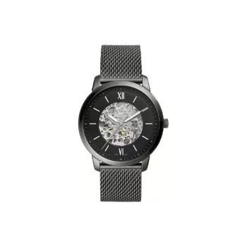 FOSSIL Wrist Watch Automatic Mechanical Movement Stainless Steel Strap 44mm Black Dial Men's Watches