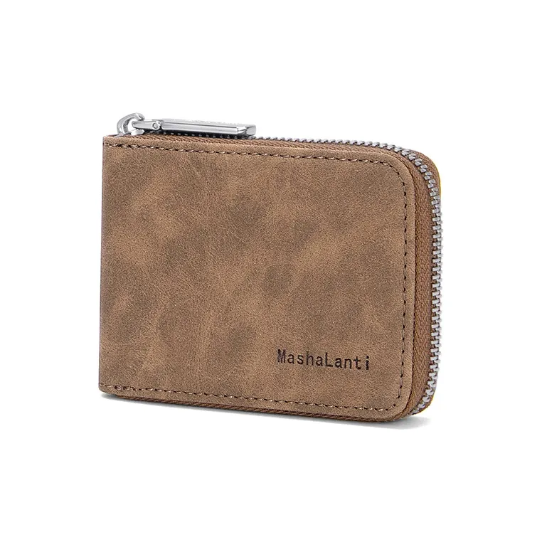 MashaLanti Microfiber Synthetic Leather Card Holder Regular Men's Coffee-2
