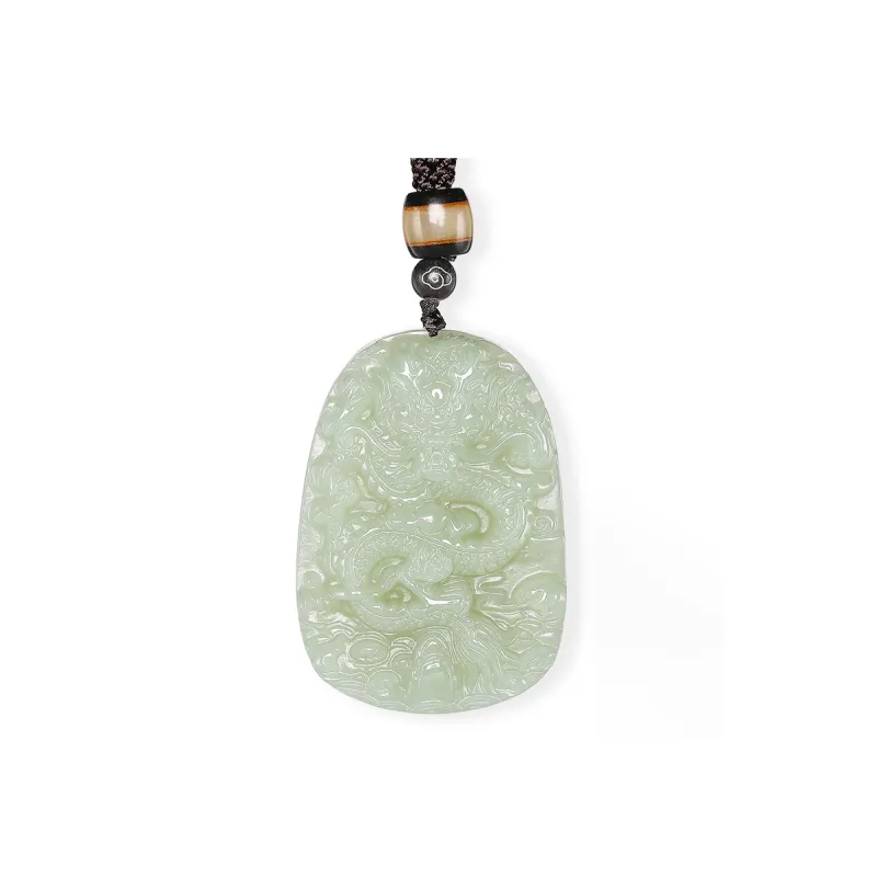 Cuiya Golden Building Hetian Jade Pendants Pale Greenish White Jade Unisex-0