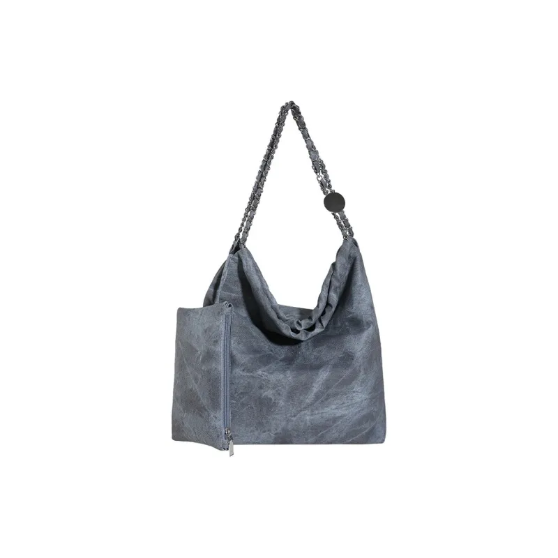 JANE KLAIN Synthetic Leather Chanel Inspired Tote Handbag, Shoulder Bag Women's Black/Blue/Khaki-0