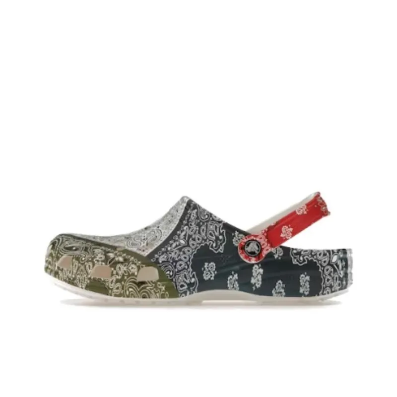 Crocs Classic Fleece Lined Clog Bandana White Red Blue Green-0