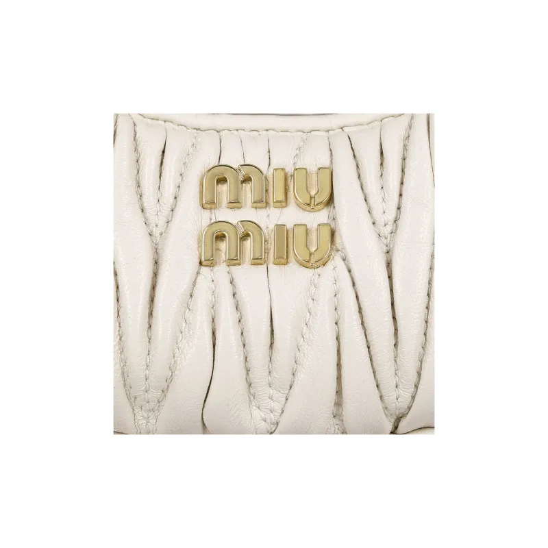 MIU MIU Wander Matelasse Nappa Leather Mini Hobo Pouch White-7