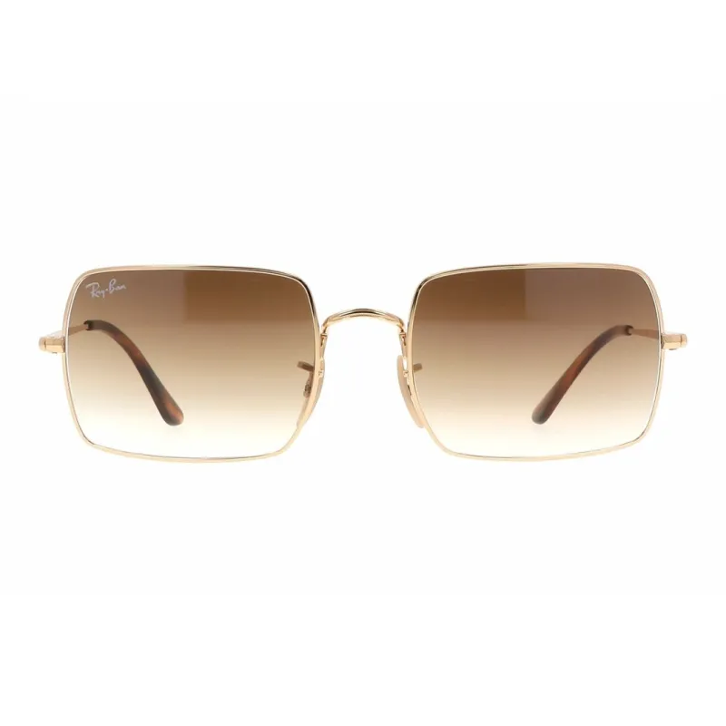 RayBan Metal Rectangular Sunglasses Men's Gold-2