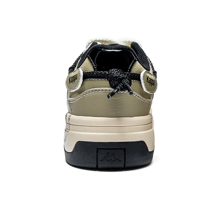 Kappa Anti Slip Wear Resistant Low Top Skateboard Shoes Unisex Heron Feather White/Khaki-4