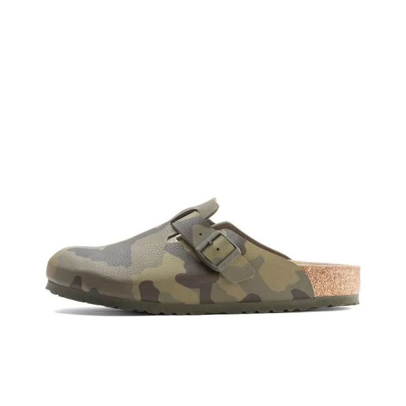 Birkenstock Wrap-toe Slippers Men's Green Camouflage Narrow Fit-0