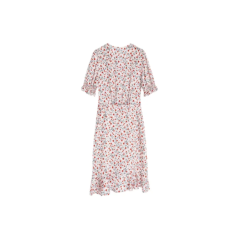 Famanxuan Short Sleeved Dress Women's Sharon Flower Sea-1