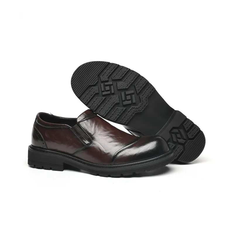 LUOGOKS Men's Casual Shoes Men Low Top Black/Brown-12
