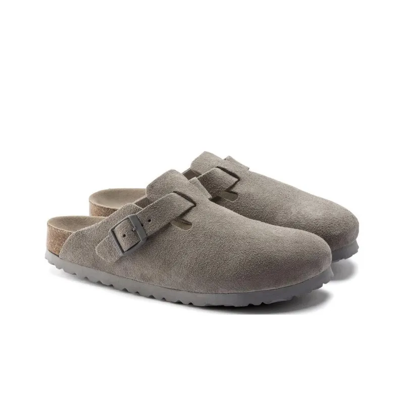 Birkenstock Boston Soft Footbed Regular 'Suede Stone Coin'-2