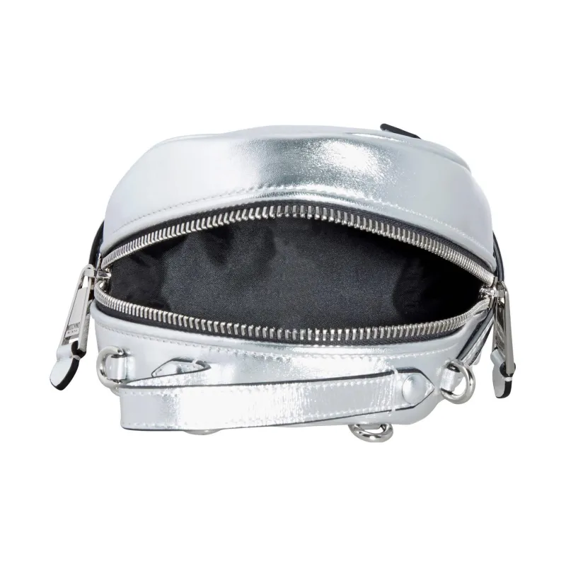 MOSCHINO Leather Backpack Regular Women's Silver-3