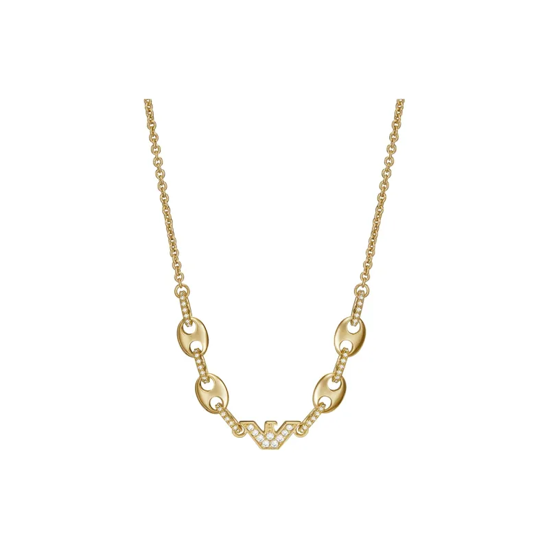 EMPORIO ARMANI Gold Tone Brass Station Necklace-0