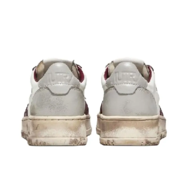AUTRY Medalist Low Super Vintage Sneakers 'White Grey Burgundy' Women's-4