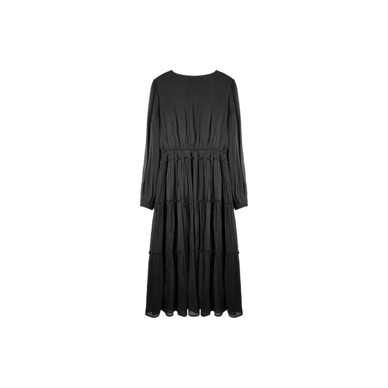 SENTUBILA Long Sleeved Dresses Women's Black-1