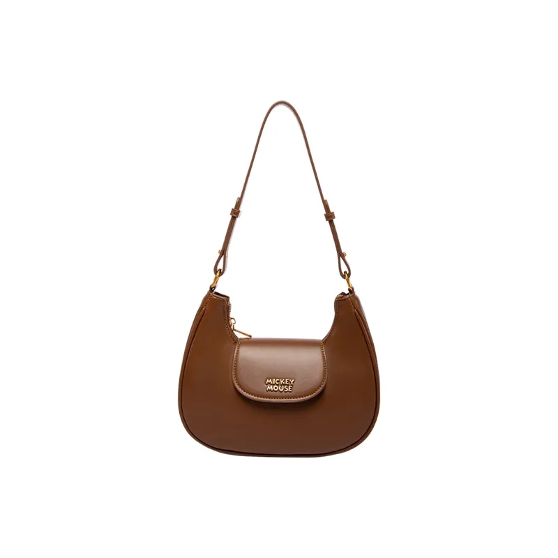 MESUCA Minnie Mouse Co-branded Model Disney Collection PU Crescent Bag Shoulder Bag Small Size Women's Dark Brown-1