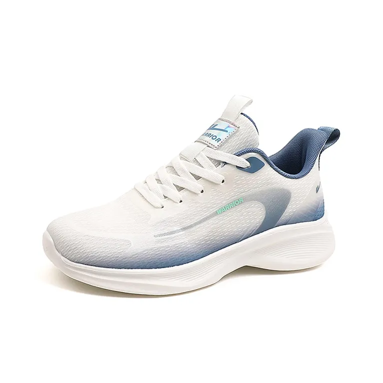 Warrior Slip Resistant Low Top Running Shoes Men's White Dusty Blue-1