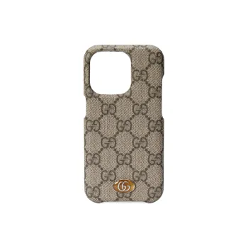GUCCI Ophidia Canvas IPhone 14 Protective Cover Bag Accessory Men's Beige & Ebony