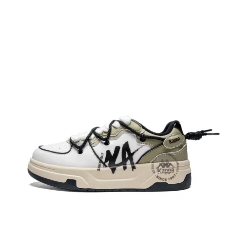 Kappa Anti Slip Wear Resistant Low Top Skateboard Shoes Unisex Heron Feather White/Khaki