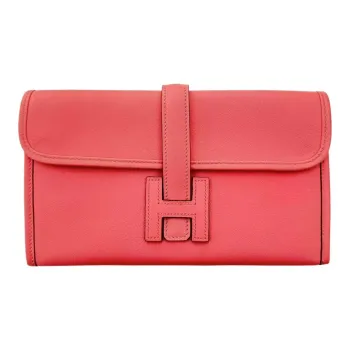 HERMES Jige Elan Swift Calfskin Coin Purses Wallets Regular Women's Pink