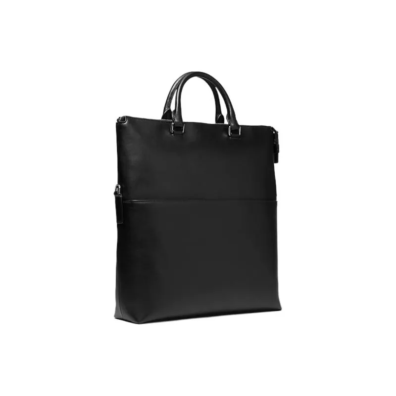 MICHAEL KORS Greyson Leather Tote Bag, Shopping Bag, Shoulder Bag, Crossbody Bag Regular Men's Black & Blue-1