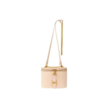 Chloe Marcie Calfskin One Shoulder Crossbody Makeup Bag Mini Women's Gray Pink