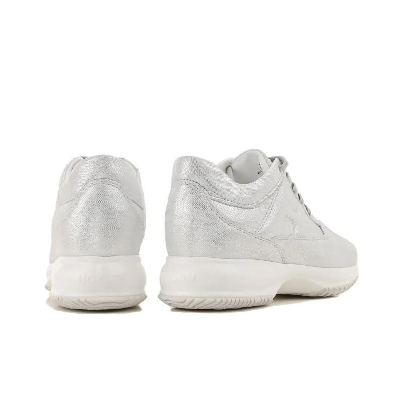 HOGAN Interactive Low Top Casual Shoes Women's Silver White-3