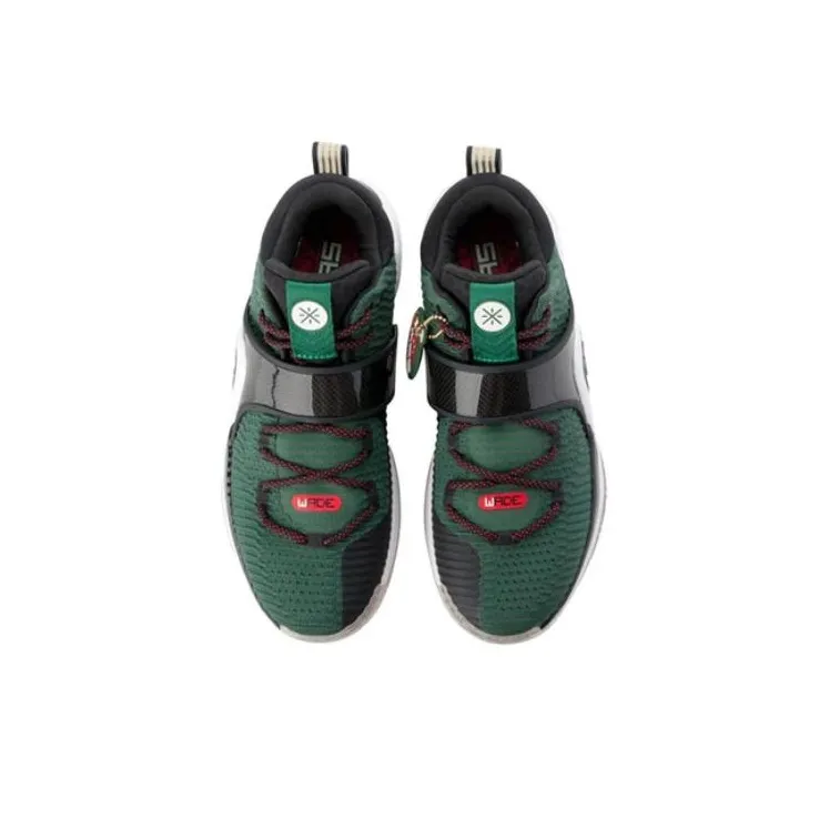 LINING WOW 6 Basketball Shoes Men Low Top Green/Black/Red-2