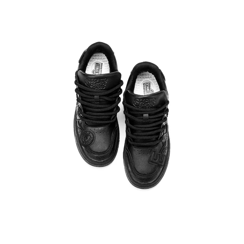 SESAME STREET Skateboard Shoes Unisex Low Top Avocado Green/Black & White/Jet Black/Pearl White-4