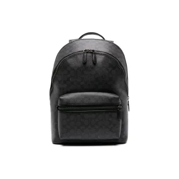 COACH Charter Artificial Leather Coated Canvas Backpack Men's Charcoal Gray