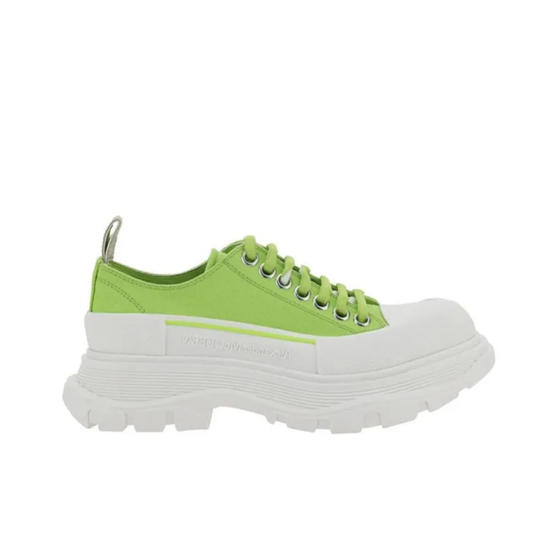 Alexander McQueen Tread Slick Low Lace Up 'Lime Green White' Women's-1