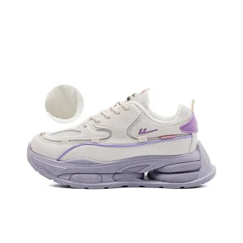 Warrior Low Top Chunky Sneakers Women's Light Beige Purple